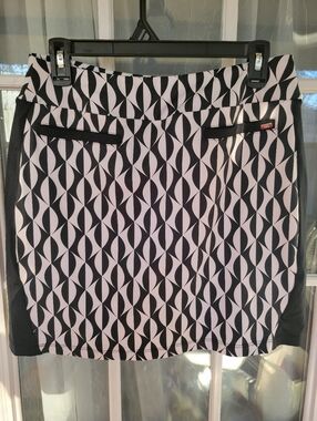 Tail Brand Black & White Classic Geometric Golf Stretch Skirt Womens Small